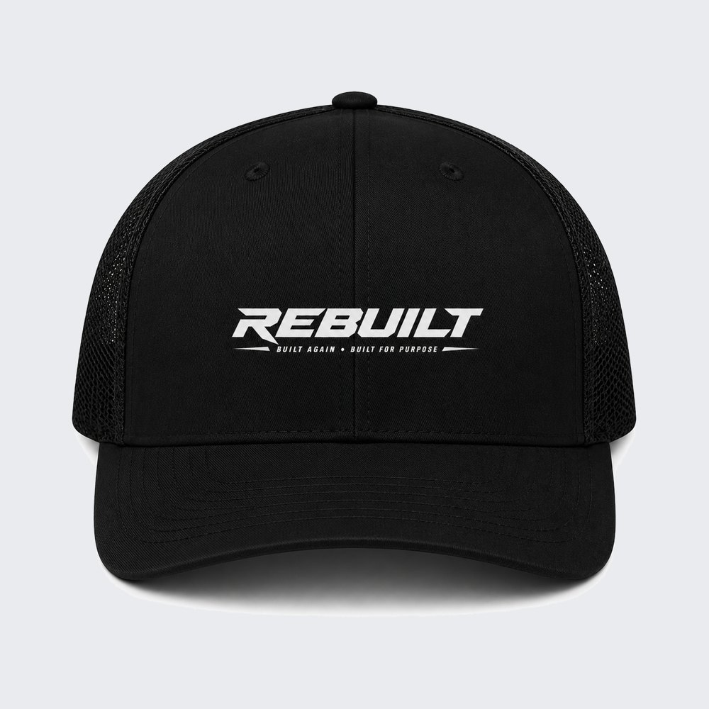 REBUILT black trucker cap